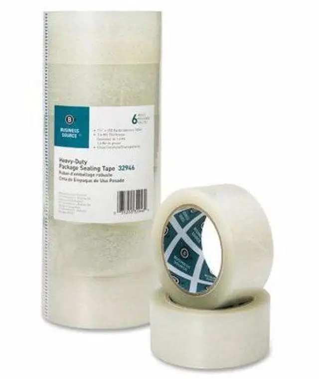 Alt view image 5 of 5 - Business Source Sealing Tape Heavy Duty 3" Core 110YD 1.6mil 6Rolls CLR 32946
