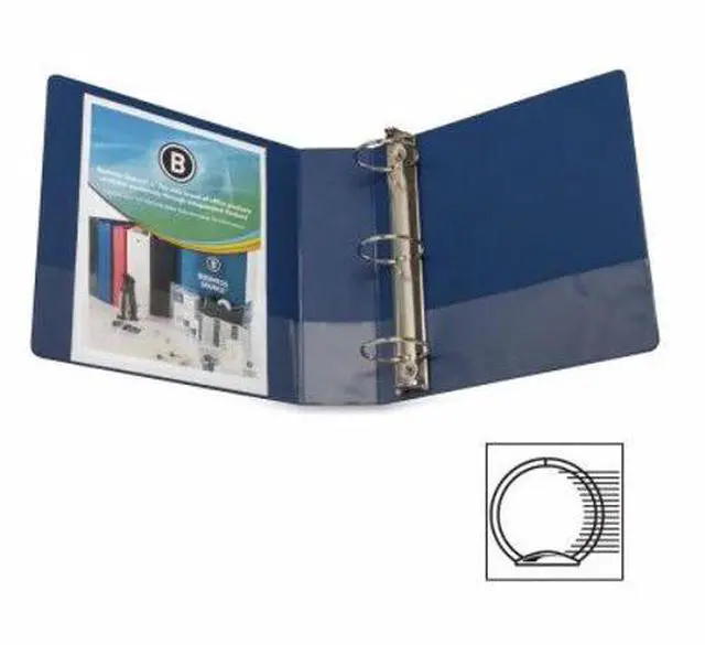 Alt view image 5 of 5 - Business Source Round Ring Binder w/ Pockets 3" Dark Blue 28661
