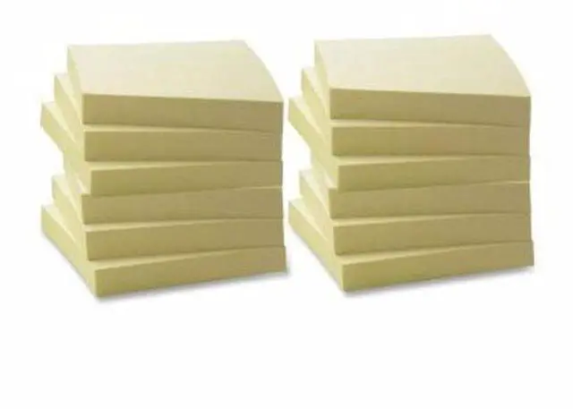 Alt view image 5 of 5 - Recycled Adhesive Note Pads 3"x3" 12/PK Yellow