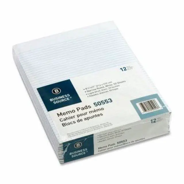 Alt view image 4 of 4 - Memorandum pads 8-1/2"x11" Narrow Ruled 50 Shts/PD White