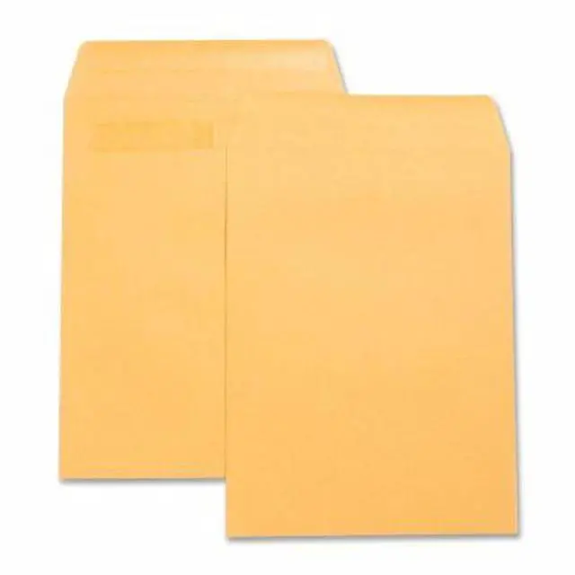Alt view image 4 of 4 - Business Source Press/Seal Catalog Envelopes Plain 9"x12" 100/BX Kraft 42123