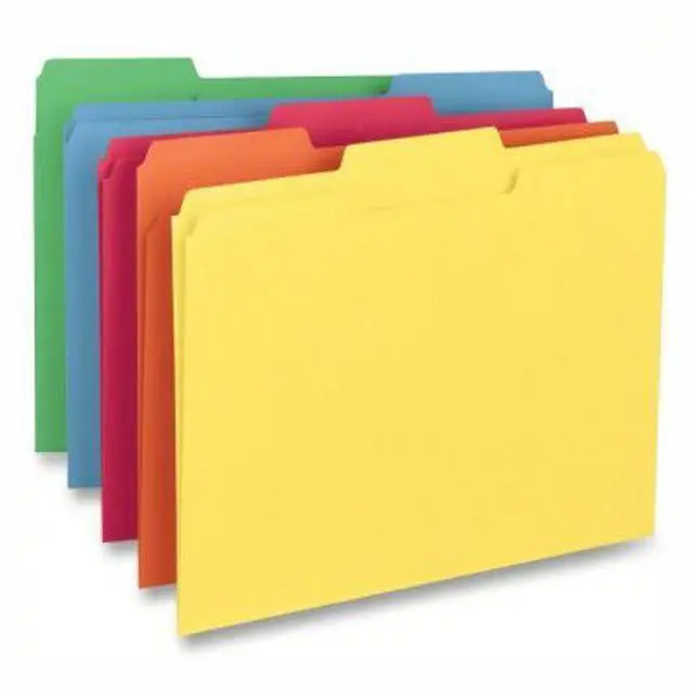 Alt view image 4 of 5 - Business Source Color File Folder 1-Ply 1/3 Cut Tabs Letter 100/BX AST 65780