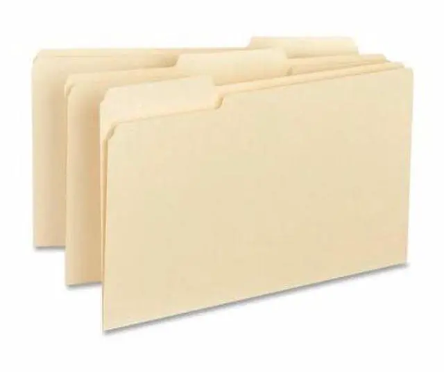 Alt view image 11 of 16 - Business Source Interior File Folders 1/3 Cut Assorted Legal 100/BX Manila 43560