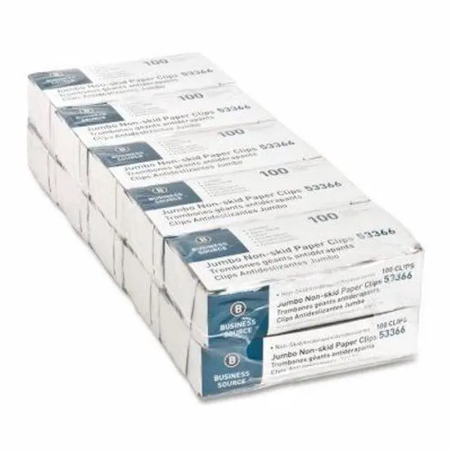 Alt view image 2 of 3 - Business Source Paper Clips Jumbo Nonskid 1000/PK Silver 53366