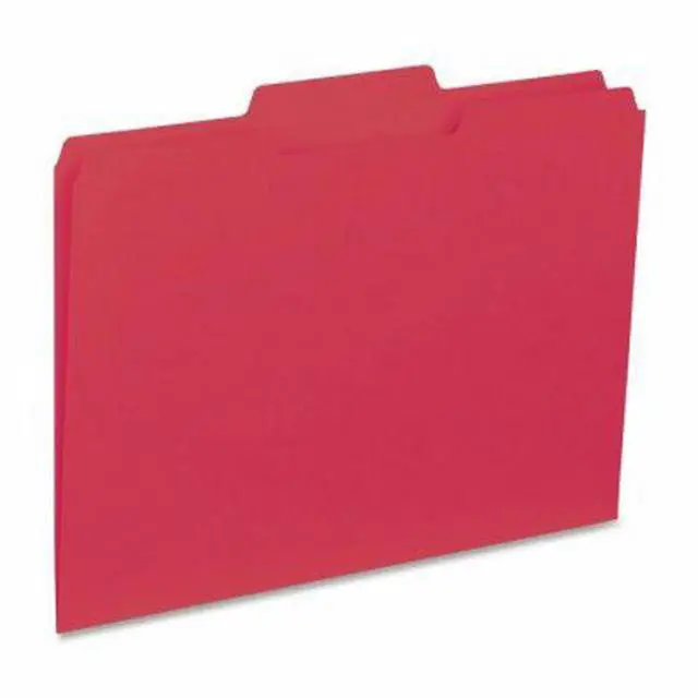 Alt view image 5 of 14 - Business Source File Folder Interior Ltr 1/3" Cut 100/BX Red 43564
