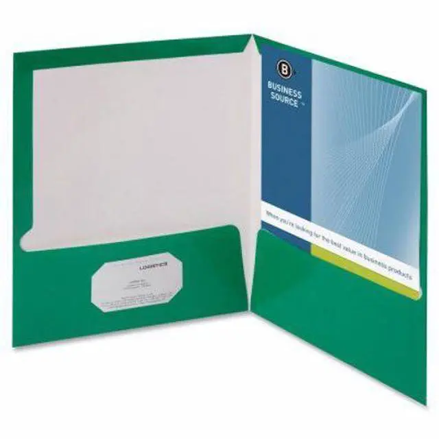 Alt view image 5 of 7 - Business Source Two-Pocket Folders with Business Card Holder