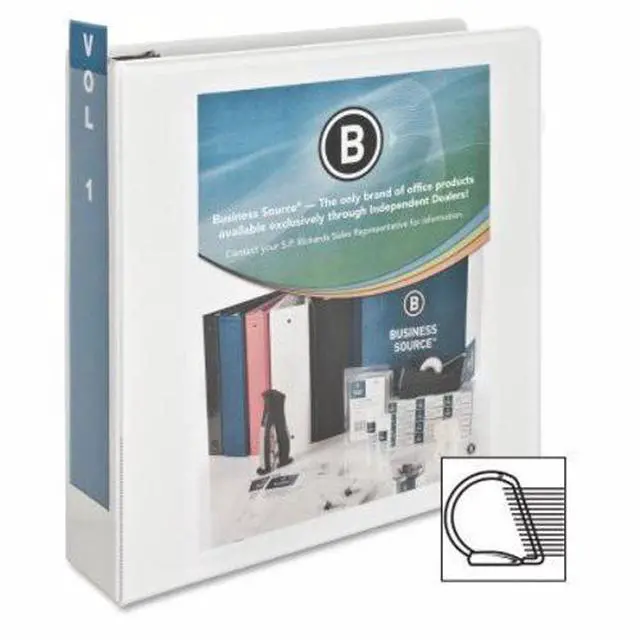 Alt view image 11 of 11 - Business Source D-Ring Binder w/ Pockets 2" Capacity White 28442