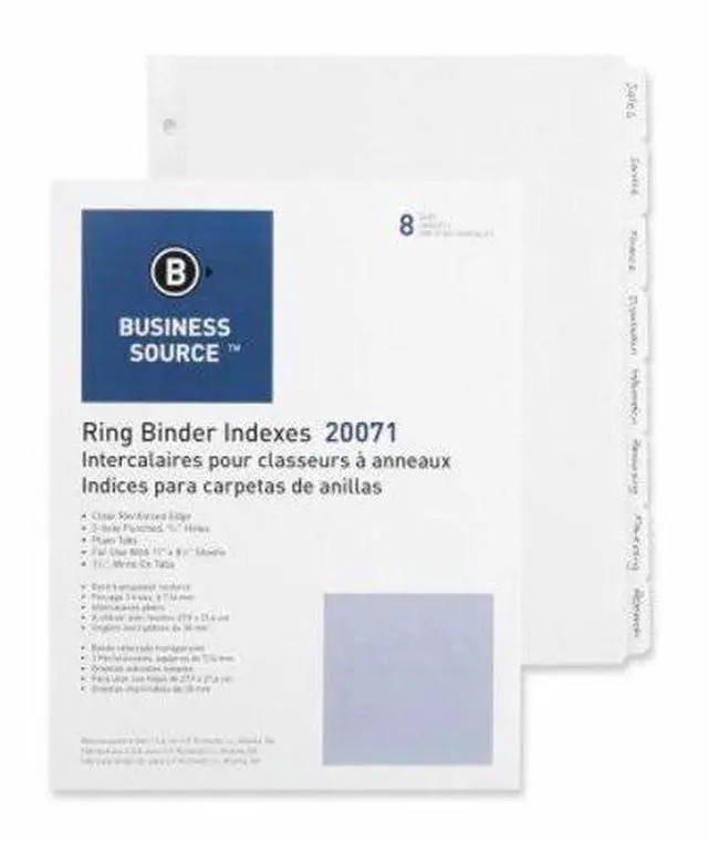 Alt view image 4 of 8 - Business Source Plain Tab Indexes 8-1-1/4" Wide Tab 11"x8-1/2" 100 St/BX WE 20071