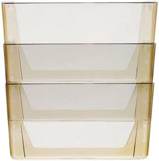 Alt view image 5 of 9 - Storex Wall File Legal 16 x 14 Three Pocket Smoke 70247U06C