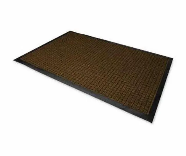 Alt view image 12 of 14 - Genuine Joe Indoor/Outdoor Mat Waterguard Rubber Back 3'x5' Brown 58842
