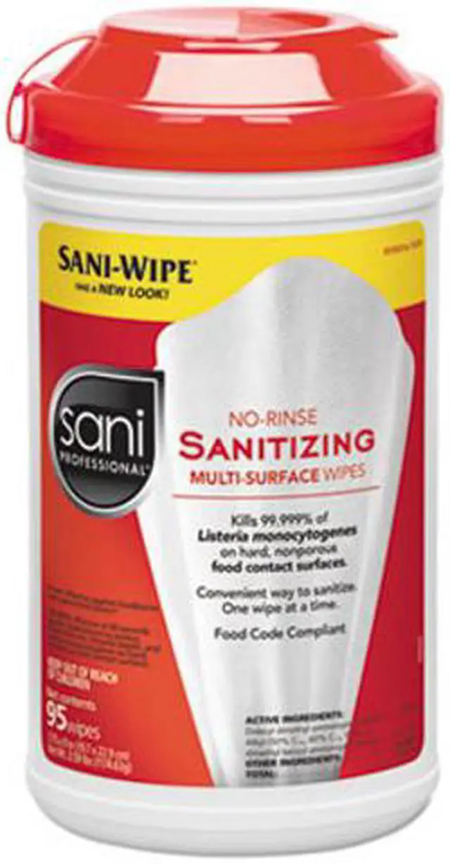Alt view image 3 of 16 - No-Rinse Sanitizing Multi-Surface Wipes, White, 95/Container P56784EA