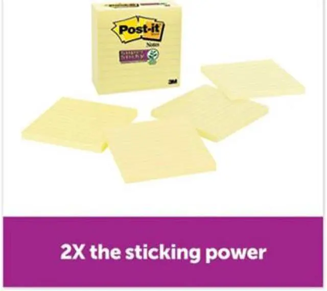 Alt view image 7 of 12 - Post-it Super Sticky Notes 4" x 4" Canary Yellow 4 Pads/Pack (675-4SSCY) 667403
