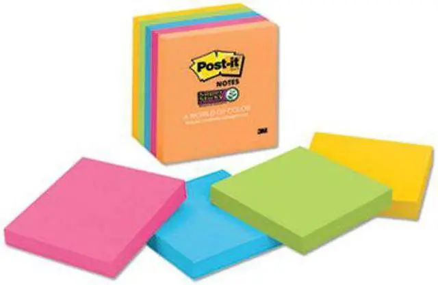 Alt view image 12 of 20 - Post-it Pads in Rio de Janeiro Colors 3 x 3 90-Sheet 5/Pack 6545SSUC