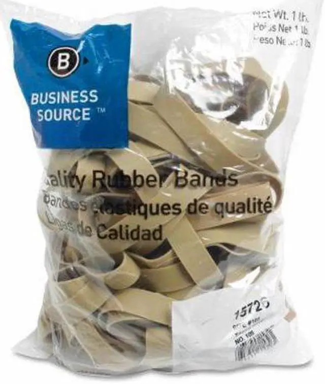 Alt view image 5 of 5 - Business Source Rubber Bands Size 105 1 lb./BG 5"x5/8" Natural Crepe 15726