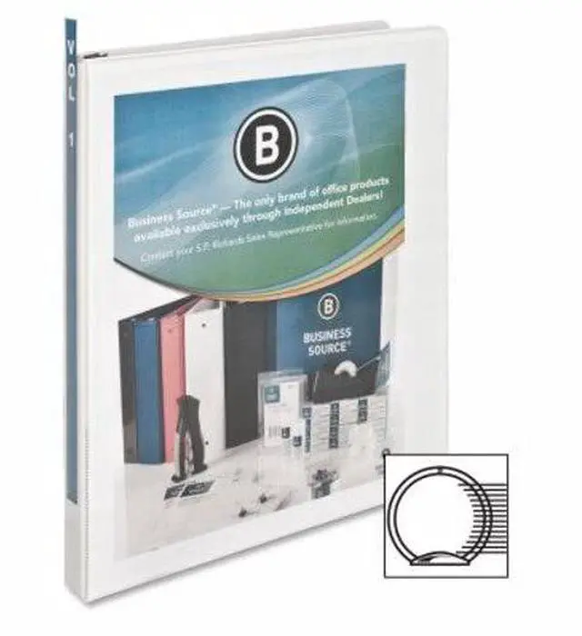 Alt view image 9 of 11 - Business Source View Binder w/ 2 Inside Pockets 1/2" Capacity White 09951