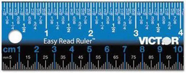 Alt view image 5 of 18 - Victor Easy Read Stainless Steel Ruler Standard/Metric 12" Blue EZ12SBL