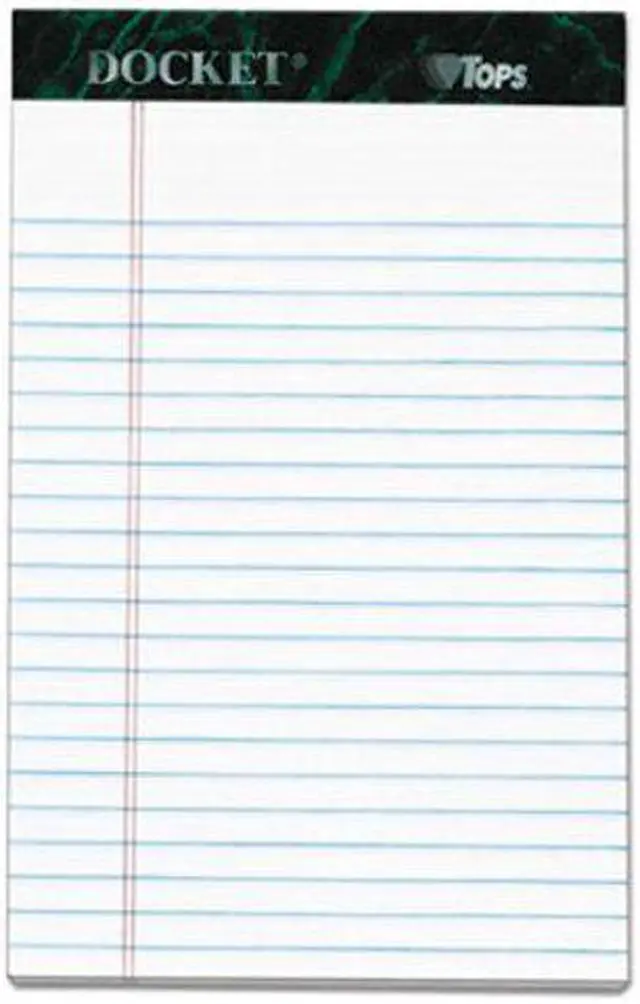 Alt view image 10 of 19 - TOPS Docket Ruled Perforated Pads 5 x 8 Narrow White 50 Sheets 6/Pack 63366
