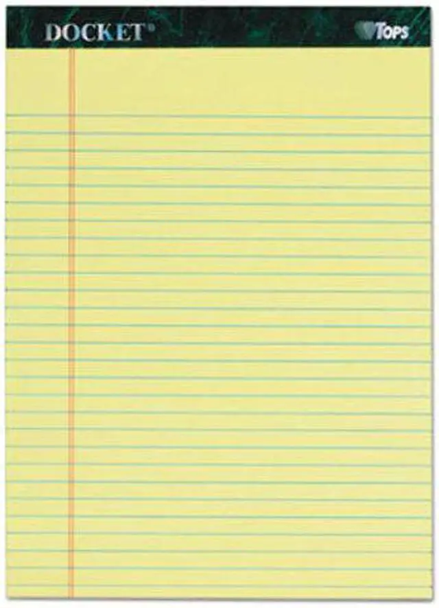 Alt view image 10 of 20 - TOPS Docket Ruled Perforated Pads 8 1/2 x 11 3/4 Canary 50 Sheets 6/Pack 63406