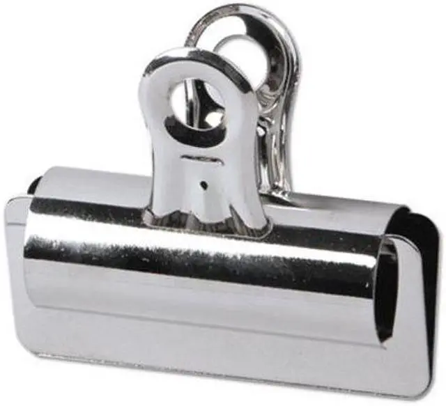 Alt view image 4 of 4 - Universal Bulldog Clips Steel 7/8" Capacity 2 5/8" Wide Nickel-Plated 12/Pack 31265