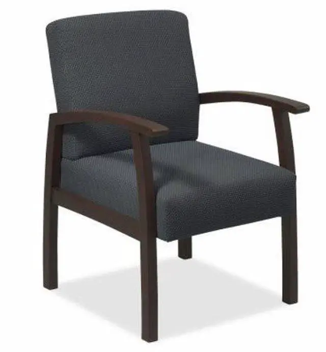 Alt view image 11 of 16 - Lorell Guest Chairs 24"x25"x35-1/2" Charcoal/Espresso frame 68555