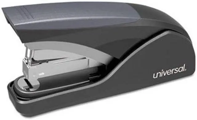 Alt view image 8 of 12 - Universal Deluxe Power Assist Flat-Clinch Full Strip Stapler 25 Sheet Capacity Black/Gray 43040