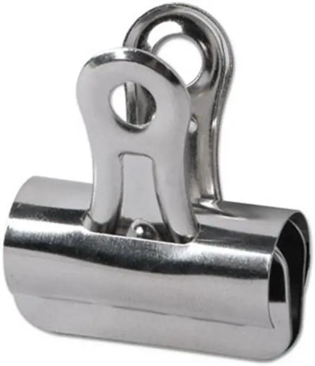 Alt view image 5 of 5 - Universal Bulldog Clips Steel 7/16" Capacity 1 1/4" Wide Nickel-Plated 36/Pack 31263