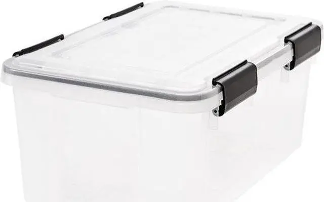 Alt view image 2 of 8 - IRIS USA 19qt WEATHERPRO Airtight Plastic Storage Bin with Lid and Seal and Secure Latching Buckles