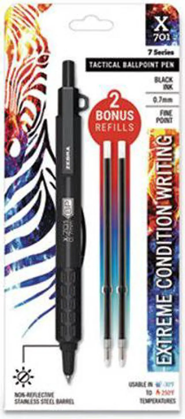 Alt view image 14 of 18 - X-701 Retractable Ballpoint Pen, Fine 0.7mm, Black Ink, Black Barrel 29811