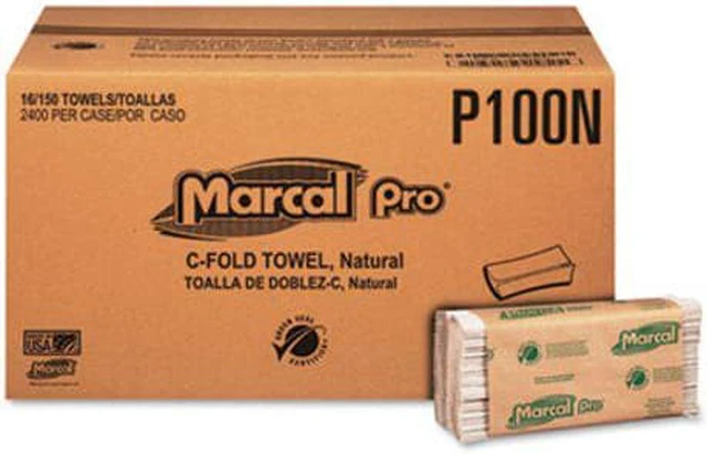 Alt view image 2 of 8 - Marcal PRO Folded Paper Towels 1-Ply 10 1/8" x 12 7/8 " 150/Pack 16 Packs/CT