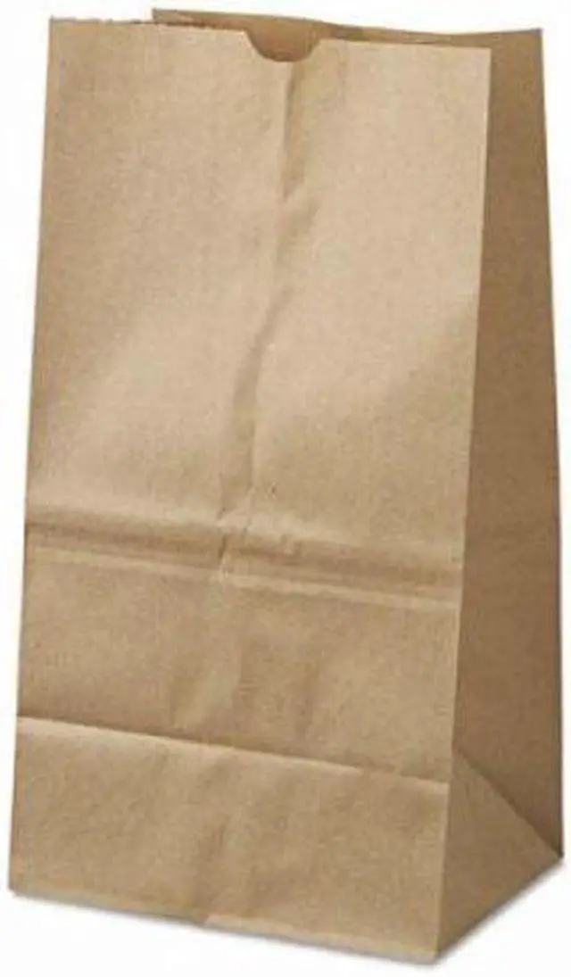 Alt view image 3 of 5 - General #25 Squat Paper Grocery Bag 40lb Kraft Standard 8 1/4 x6 1/8 x15 7/8 500 bags GK25S500