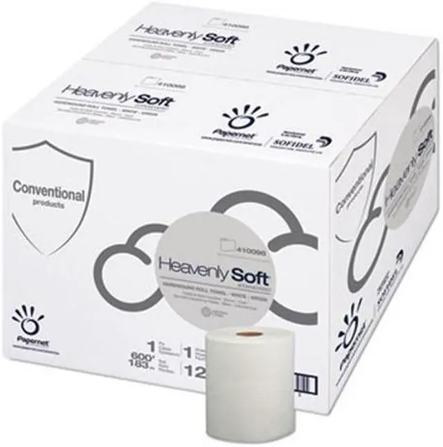 Alt view image 2 of 3 - Papernet Heavenly Soft Paper Towel 7.8" x 600 ft White 12 Rolls/Carton 410098