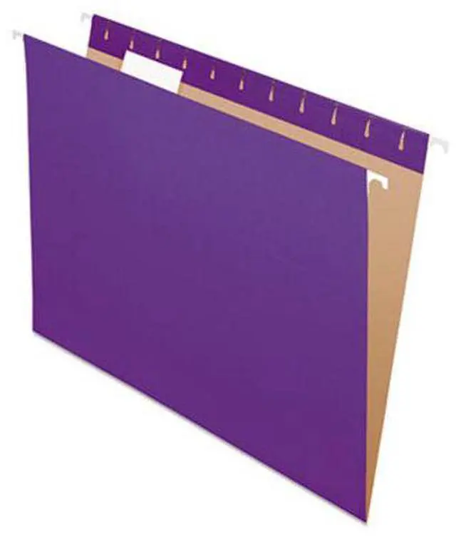 Alt view image 3 of 13 - Pendaflex Essentials Colored Hanging Folders 1/5 Tab Letter Violet 25/Box 81611