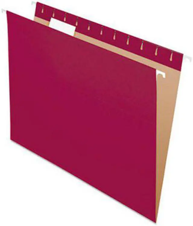 Alt view image 3 of 15 - Pendaflex Essentials Colored Hanging Folders 1/5 Tab Letter Burgundy 25/Box 81613