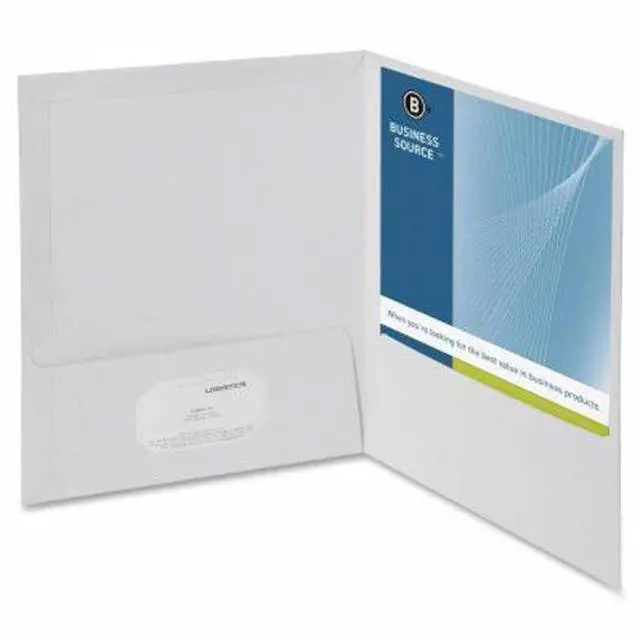 Alt view image 4 of 7 - Business Source Two-Pocket Folders with Business Card Holder