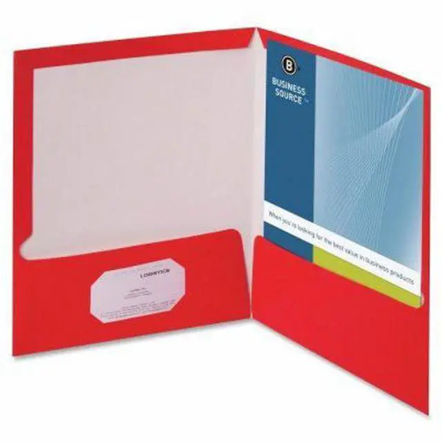 Alt view image 4 of 6 - Business Source Two-Pocket Folders with Business Card Holder