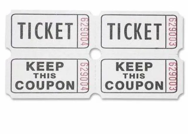 Alt view image 5 of 5 - Sparco Ticket Roll Double w/Coupon 2000/RL White 99210