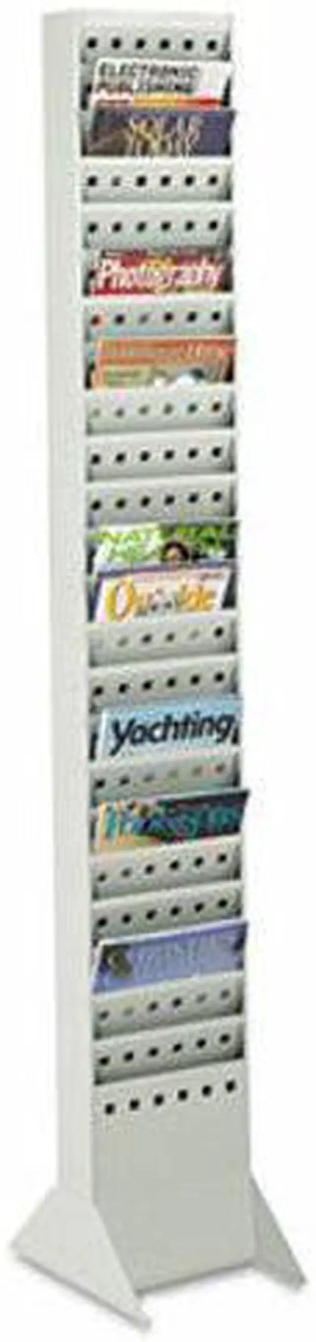 Alt view image 12 of 20 - Safco Steel Magazine Rack 23 Compartments 10w x 4d x 65-1/2h Gray 4322GR