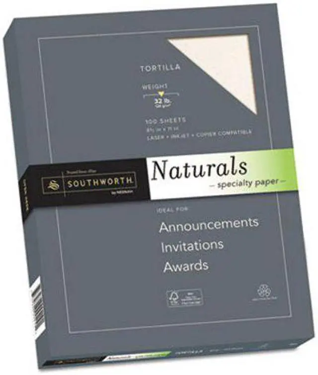 Alt view image 8 of 9 - Southworth 99419 Naturals Paper, Tortilla, 8 1/2 X 11, 32Lb, 100 Sheets