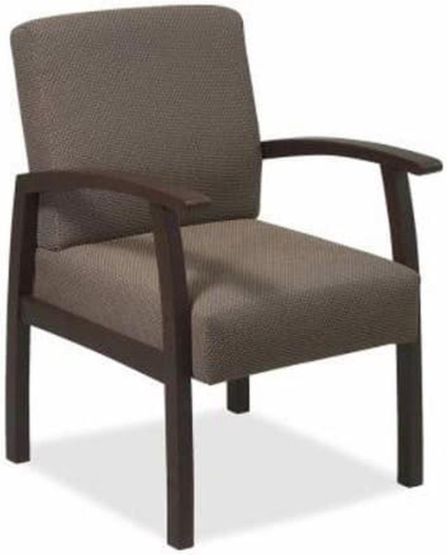 Alt view image 8 of 9 - Lorell Guest Chairs 24"x25"x35-1/2" Taupe/Espresso frame 68554