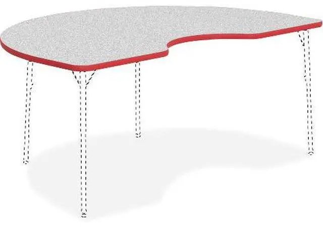 Alt view image 4 of 4 - Lorell Activity Tabletop Kidney 48"x72" Gray/Red 99925