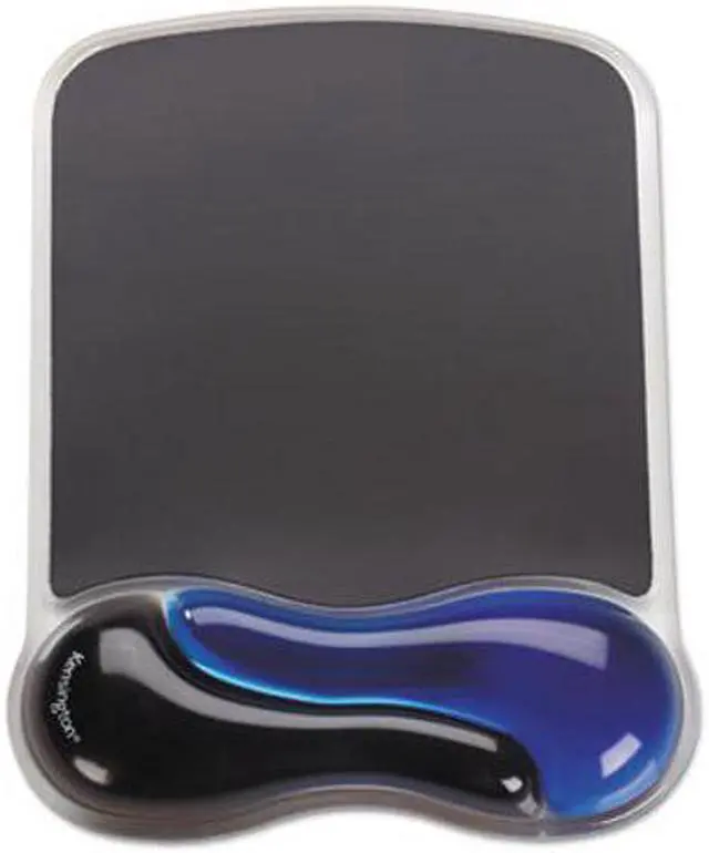 Alt view image 9 of 10 - Kensington Duo Gel Wave Mouse Pad Wrist Rest, Blue 62401