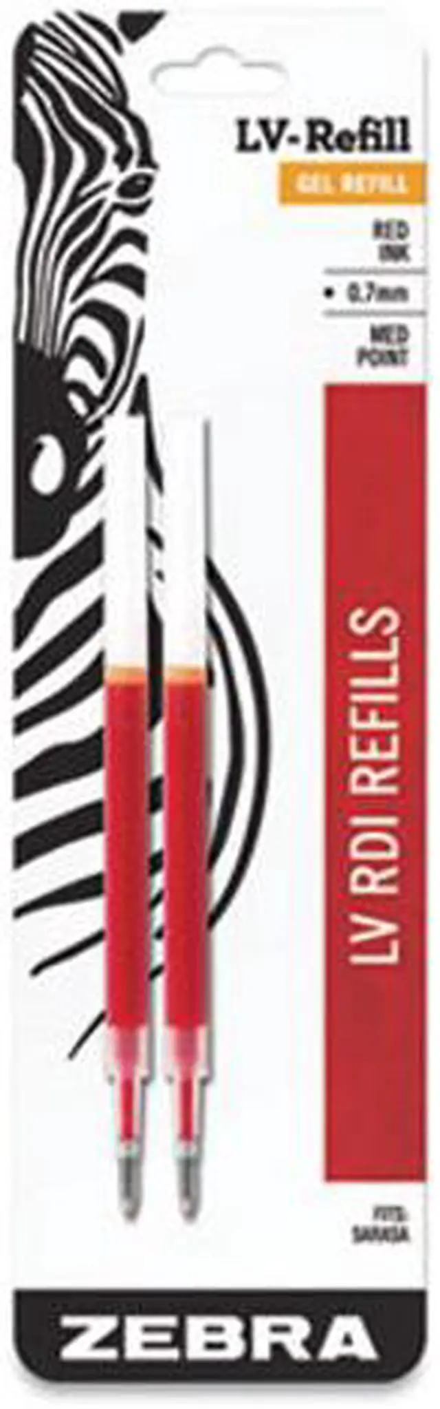 Alt view image 3 of 3 - Zebra JF Refill for Jimnie Gel RT/Airfit Gel/Kendo Gel Roller Ball, Med,Red,2/Pack, PK - ZEB87032