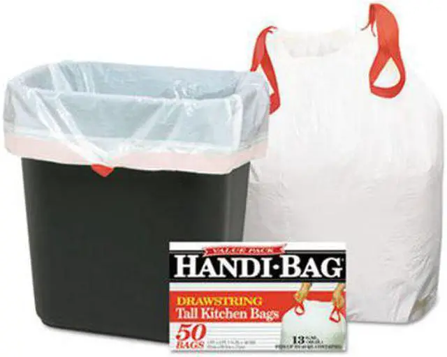 Alt view image 4 of 7 - Super Value Pack Trash Bags, 13Gal, .69Mil, 24 X 27 3/8, White, 50/Box