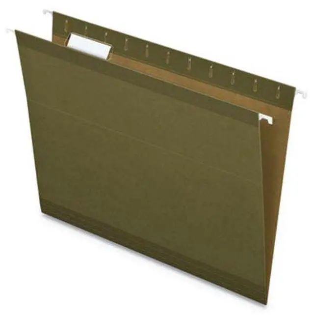 Alt view image 4 of 6 - Pendaflex RCY415215SGR Reinforced Hanging File Folders- Kraft- Letter- Standard Green- 25/Box