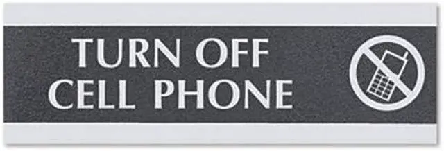 Alt view image 10 of 12 - Headline Sign Century Series Office Sign TURN OFF CELL PHONE 9 x 3 4759