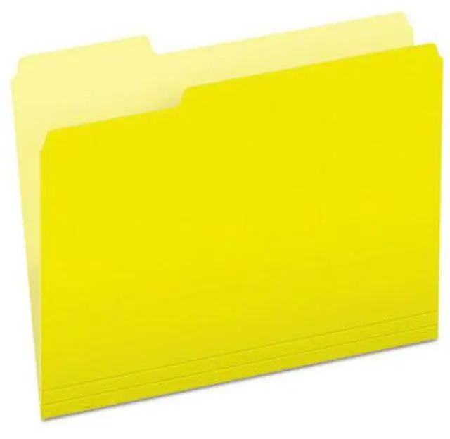 Alt view image 3 of 10 - Pendaflex Colored File Folders 1/3 Cut Top Tab Letter Yellow Light Yellow 100/Box 15213YEL