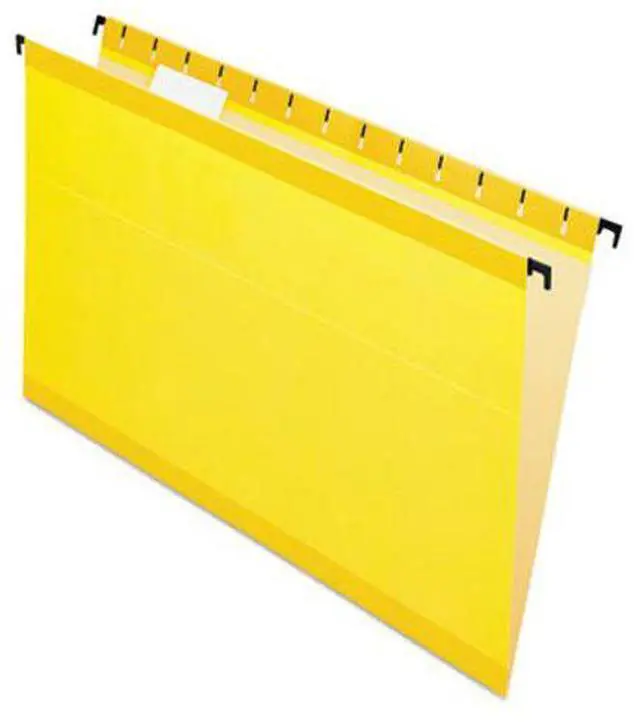 Alt view image 3 of 11 - Pendaflex 615315YEL Poly Laminate Hanging Folders, Legal, 1/5 Tab, Yellow, 20/Box, 1 Box