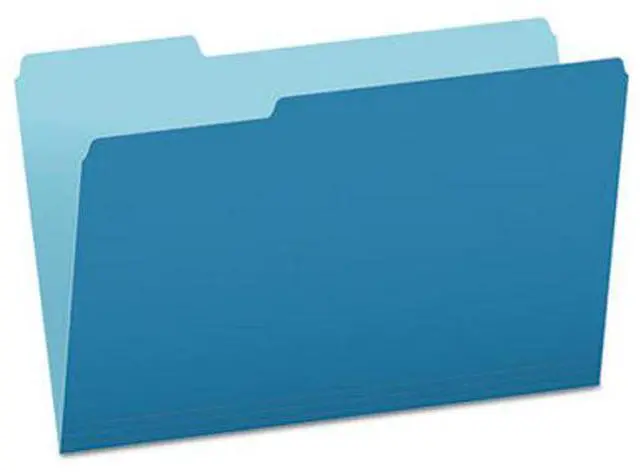Alt view image 3 of 15 - Pendaflex Colored File Folders 1/3 Cut Top Tab Legal Blue/Light Blue 100/Box 15313BLU