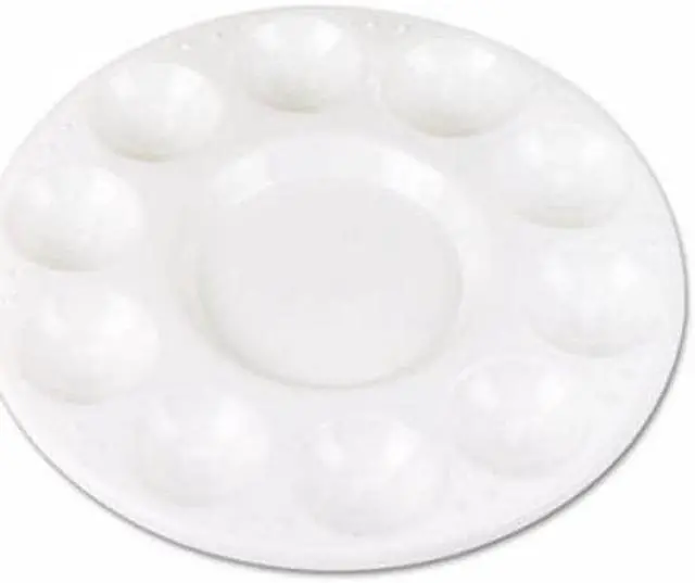 Alt view image 2 of 11 - Round Plastic Paint Trays for Classroom, White, 10/Pack
