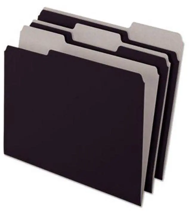 Alt view image 3 of 8 - Pendaflex Interior File Folders 1/3 Cut Top Tab Letter Black 100/Box 421013BLA